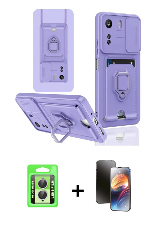 ieg™ Redmi 13C Kılıf Vadi Form Prime - Siyah 3D Antistatik Mat Seramik Nano Ekran Koruyucu + Gümüş R