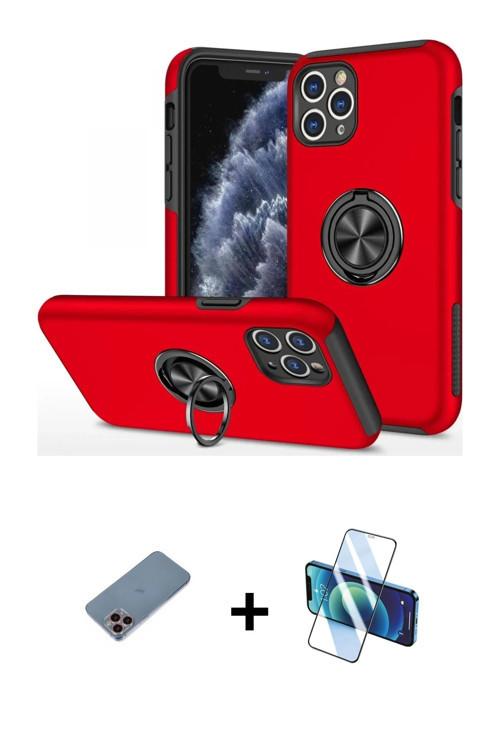 ieg™ iPhone 11 Pro Max Kılıf Odak Form Prime - Siyah 3D Antistatik Seramik Nano Ekran Koruyucu + Pem