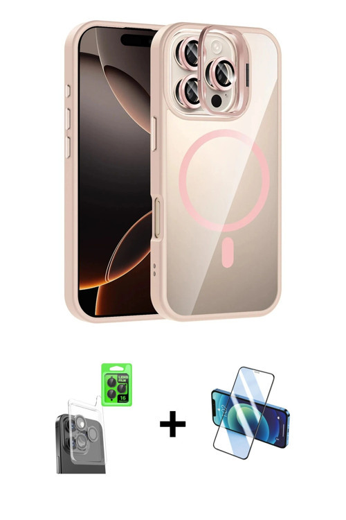 ieg™ iPhone 16 Pro Kılıf Yadigar Asil Koleksiyonu - Siyah 3D Antistatik Cam Ekran Koruyucu + Siyah R