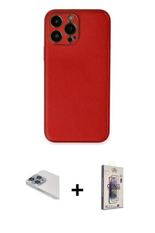 iPhone 13 Pro Max Kılıf Yadigar Klasik - Siyah Bilvis 3D Cam Ekran Koruyucu + Sierra Blue Pers