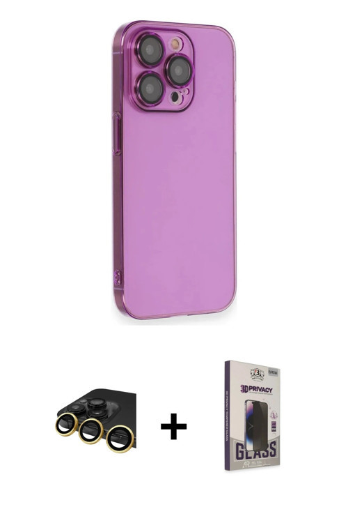 ieg™ iPhone 13 Pro Max Kılıf Siluet Minimal Özel Seri - Siyah Bilvis Hayalet Cam Ekran Koruyucu + Go