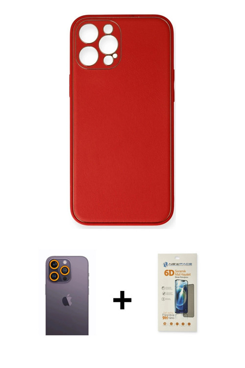 ieg™ iPhone 12 Pro Kılıf Yadigar Klasik - Siyah 6D Mat Seramik Hayalet Nano Ekran Koruyucu + Sarı Ne