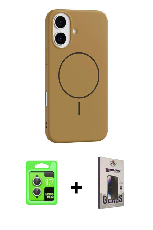 ieg™ iPhone 17 Kılıf Yankı Form Serisi - Siyah Bilvis Hayalet Cam Ekran Koruyucu + Gümüş Raze Metal