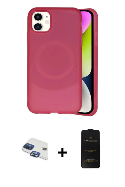 ieg™ iPhone 11 Kılıf Ufuk Serisi - Siyah 6D Antistatik Mat Seramik Hayalet Nano Ekran Koruyucu + Lac