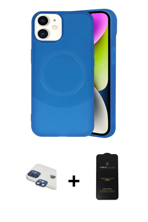 ieg™ iPhone 11 Kılıf Ufuk Serisi - Siyah 6D Antistatik Mat Seramik Hayalet Nano Ekran Koruyucu + Lac