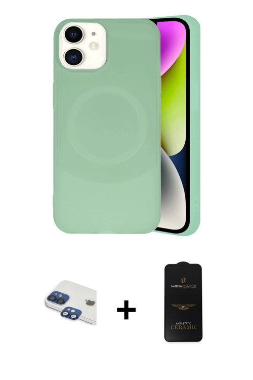 ieg™ iPhone 11 Kılıf Ufuk Serisi - Siyah 6D Antistatik Mat Seramik Hayalet Nano Ekran Koruyucu + Lac