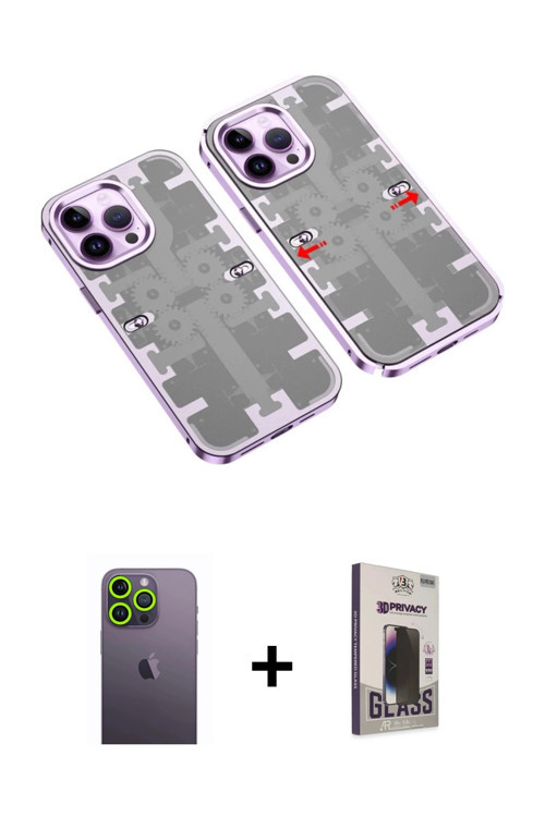 ieg™ iPhone 13 Pro Max Kılıf Ufuk Doku Prime - Siyah Bilvis Hayalet Cam Ekran Koruyucu + Yeşil Neon