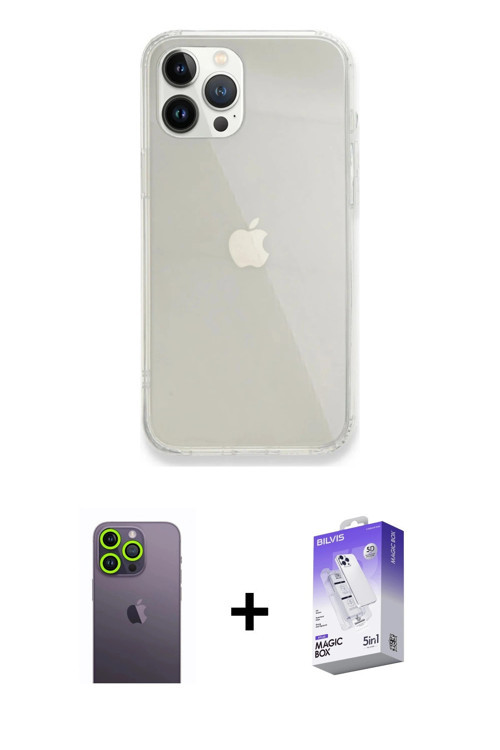 ieg™ iPhone 13 Pro Max Kılıf Vadi Asil Prime - Siyah Bilvis 5in1 3D Magic Cam Ekran Koruyucu + Yeşil