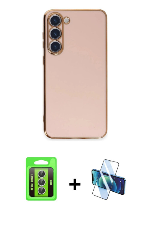 ieg™ Galaxy S23 Kılıf Yankı Serisi - Siyah 3D Antistatik Seramik Nano Ekran Koruyucu + Gümüş Raze Me