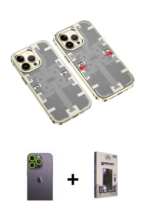 ieg™ iPhone 13 Pro Max Kılıf Ufuk Doku Prime - Siyah Bilvis Hayalet Cam Ekran Koruyucu + Yeşil Neon