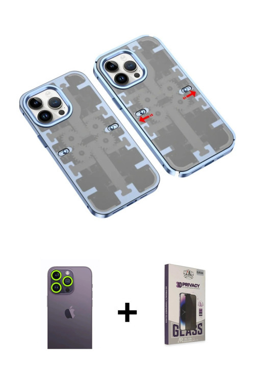 ieg™ iPhone 13 Pro Max Kılıf Ufuk Doku Prime - Siyah Bilvis Hayalet Cam Ekran Koruyucu + Yeşil Neon