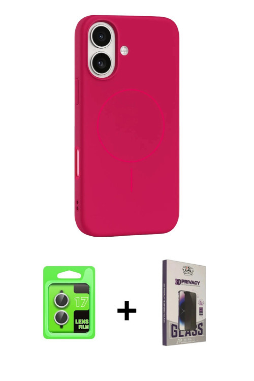 ieg™ iPhone 17 Kılıf Yankı Form Serisi - Siyah Bilvis Hayalet Cam Ekran Koruyucu + Gümüş Raze Metal