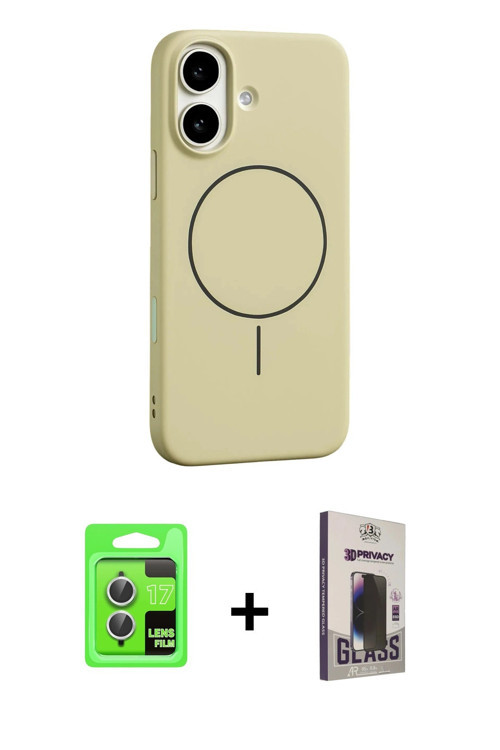 ieg™ iPhone 17 Kılıf Yankı Form Serisi - Siyah Bilvis Hayalet Cam Ekran Koruyucu + Gümüş Raze Metal