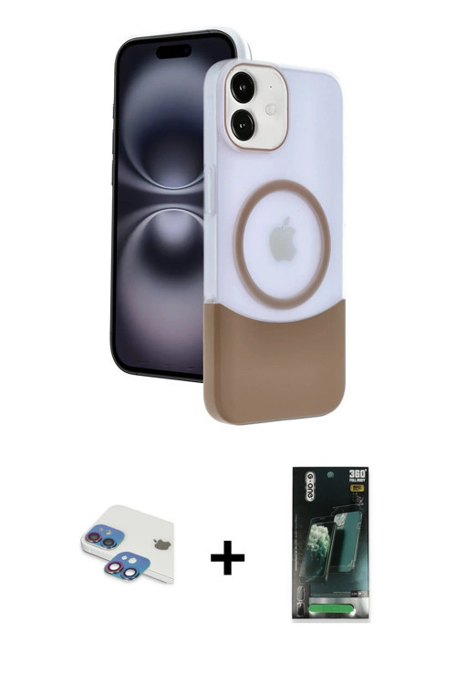 ieg™ iPhone 11 Kılıf Kozmos Form Özel Seri - Siyah 360 Mat Full Body Arka Koruyucu + Gökkuşağı Pers