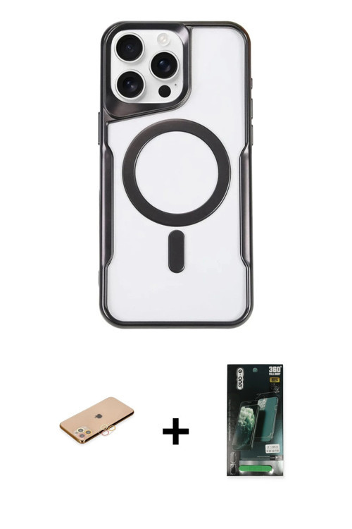 ieg™ iPhone 11 Pro Max Kılıf Yadigar Klasik Özel Seri - Siyah 360 Mat Full Body Arka Koruyucu + Turu