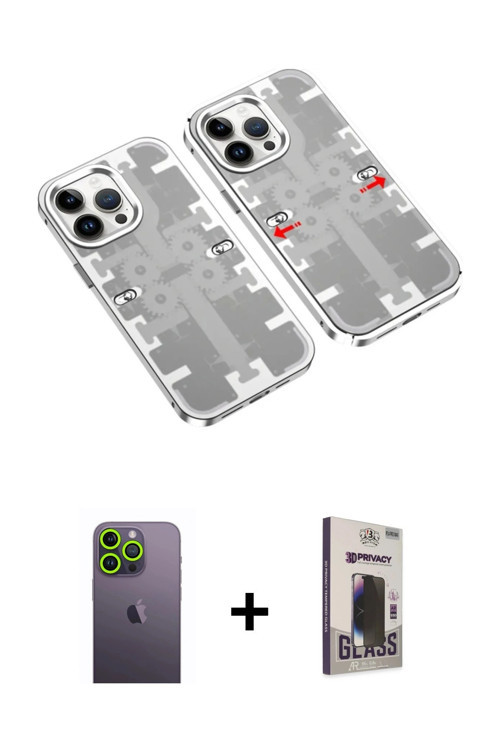 ieg™ iPhone 13 Pro Max Kılıf Ufuk Doku Prime - Siyah Bilvis Hayalet Cam Ekran Koruyucu + Yeşil Neon