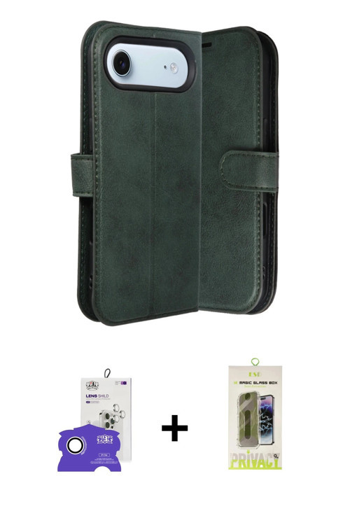 ieg™ iPhone 17 Air Kılıf Siluet Işık Serisi - Siyah Joko Magic 5D Hayalet Cam + Gümüş Bilvis Titan K