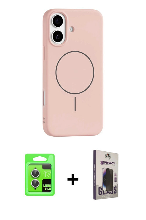 ieg™ iPhone 17 Kılıf Yankı Form Serisi - Siyah Bilvis Hayalet Cam Ekran Koruyucu + Gümüş Raze Metal