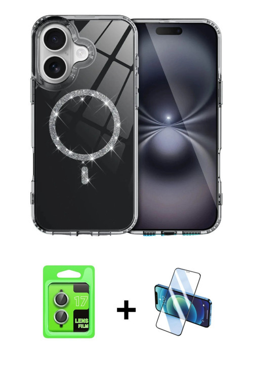 ieg™ iPhone 17 Kılıf Kıvılcım Form Prime - Siyah 3D Antistatik Seramik Nano Ekran Koruyucu + Açık Ye