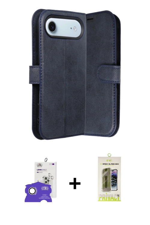 ieg™ iPhone 17 Air Kılıf Siluet Işık Serisi - Siyah Joko Magic 5D Hayalet Cam + Gümüş Bilvis Titan K