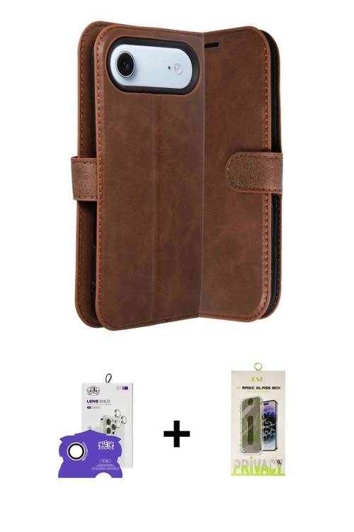 ieg™ iPhone 17 Air Kılıf Siluet Işık Serisi - Siyah Joko Magic 5D Hayalet Cam + Gümüş Bilvis Titan K