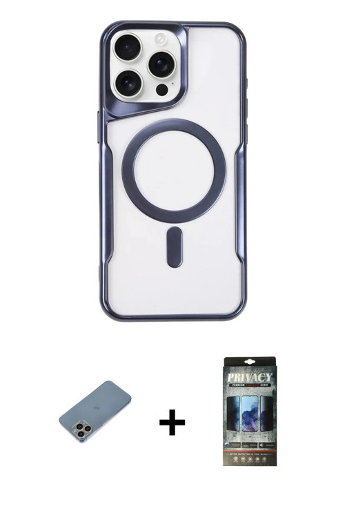 ieg™ iPhone 11 Pro Max Kılıf Yadigar Klasik Özel Seri - Siyah 34D Hayalet Izgaralı Cam + Gökkuşağı S