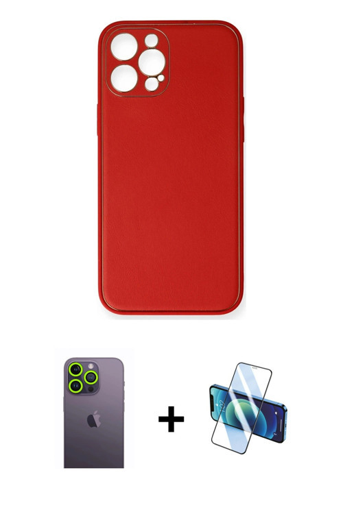 ieg™ iPhone 12 Pro Kılıf Yadigar Klasik - Siyah 3D Antistatik Seramik Nano Ekran Koruyucu + Yeşil Ne