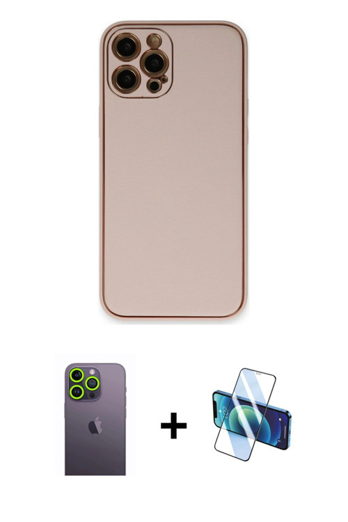 ieg™ iPhone 12 Pro Kılıf Yadigar Klasik - Siyah 3D Antistatik Seramik Nano Ekran Koruyucu + Yeşil Ne