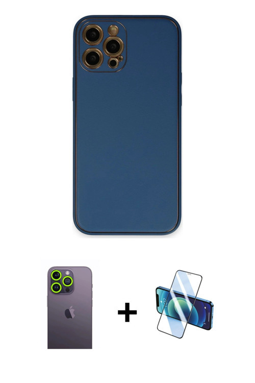 ieg™ iPhone 12 Pro Kılıf Yadigar Klasik - Siyah 3D Antistatik Seramik Nano Ekran Koruyucu + Yeşil Ne
