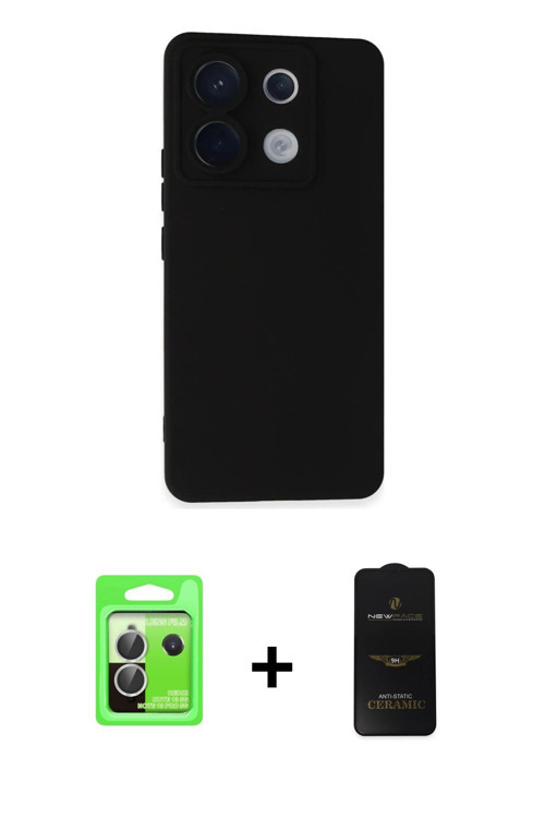 ieg™ Redmi Note 13 Pro 5G Kılıf Ahenk Serisi - Siyah 6D Antistatik Mat Seramik Hayalet Nano Ekran Ko
