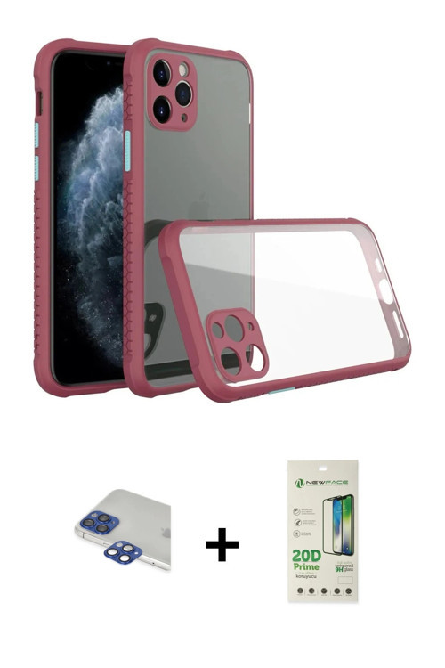 ieg™ iPhone 11 Pro Max Kılıf Nova Asil Özel Seri - Siyah 20D Premium Cam Ekran Koruyucu + Lacivert P