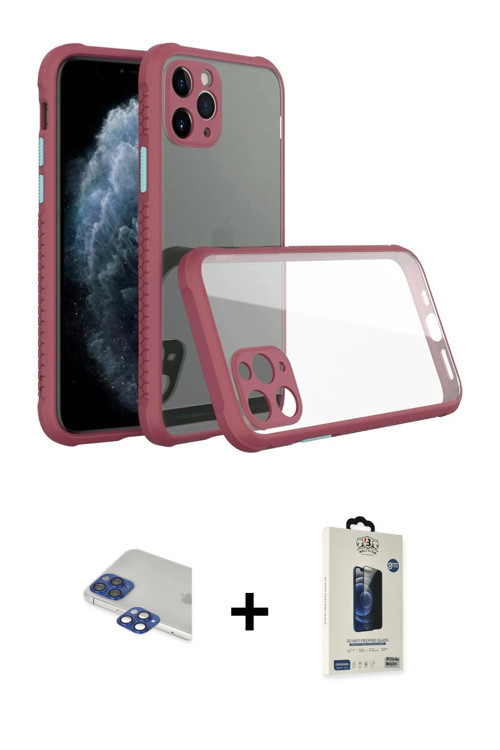 ieg™ iPhone 11 Pro Max Kılıf Nova Asil Özel Seri - Siyah Bilvis Hayalet Cam Ekran Koruyucu + Laciver