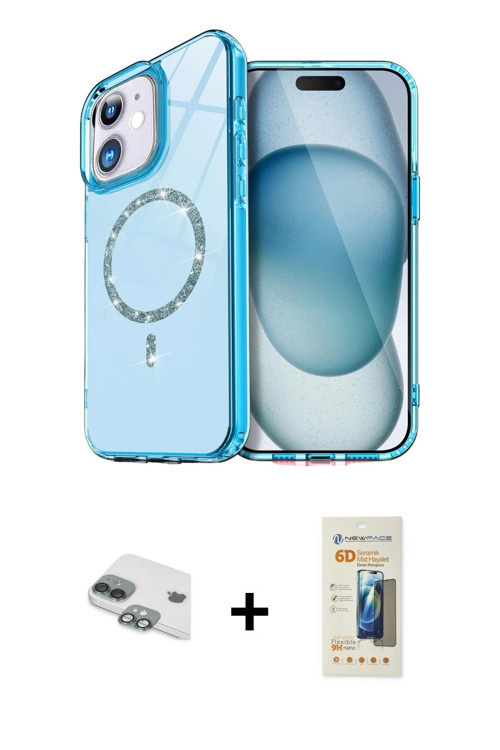 ieg™ iPhone 11 Kılıf Kıvılcım Form Prime - Siyah 6D Mat Seramik Hayalet Nano Ekran Koruyucu + Yeşil