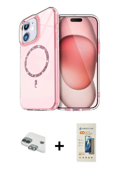 ieg™ iPhone 11 Kılıf Kıvılcım Form Prime - Siyah 6D Mat Seramik Hayalet Nano Ekran Koruyucu + Yeşil