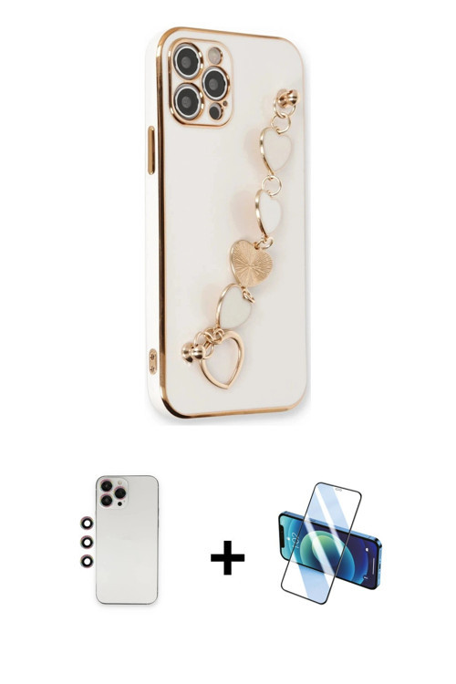 ieg™ iPhone 12 Pro Kılıf Nova Işık Prime - Siyah 3D Antistatik Seramik Nano Ekran Koruyucu + Gökkuşa