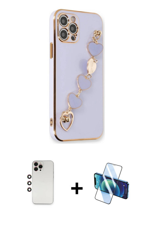 ieg™ iPhone 12 Pro Kılıf Nova Işık Prime - Siyah 3D Antistatik Seramik Nano Ekran Koruyucu + Gökkuşa