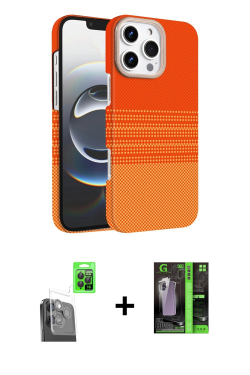 ieg™ iPhone 16 Pro Max Kılıf Doruk Serisi - Şeffaf 360 Full Body Arka Koruyucu + Siyah Raze Metal Ka
