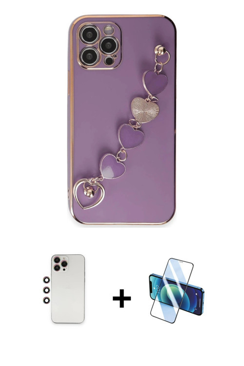 ieg™ iPhone 12 Pro Kılıf Nova Işık Prime - Siyah 3D Antistatik Seramik Nano Ekran Koruyucu + Gökkuşa