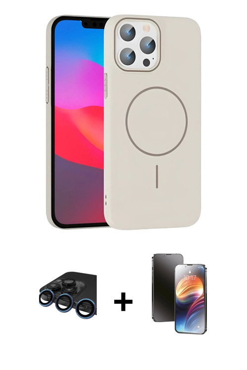 ieg™ iPhone 15 Pro Max Kılıf Siluet Doku Özel Seri - Siyah 3D Antistatik Mat Seramik Nano Ekran Koru
