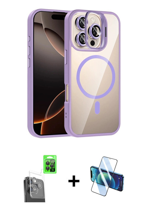 ieg™ iPhone 16 Pro Kılıf Yadigar Asil Koleksiyonu - Siyah 3D Antistatik Cam Ekran Koruyucu + Siyah R