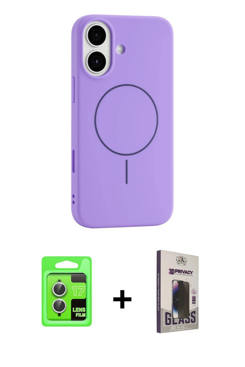ieg™ iPhone 17 Kılıf Yankı Form Serisi - Siyah Bilvis Hayalet Cam Ekran Koruyucu + Gümüş Raze Metal