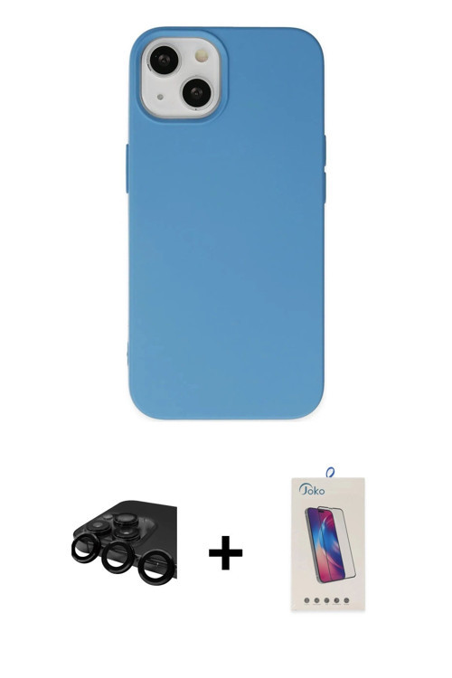 ieg™ iPhone 15 Pro Kılıf Ahenk Serisi - Siyah Joko 5D Cam + Siyah Raze Metal Kamera Lens