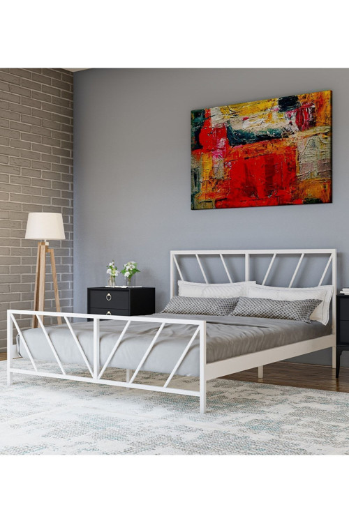 Gm 227 Gözde Beyaz Çift Kişilik Karyola 160X200