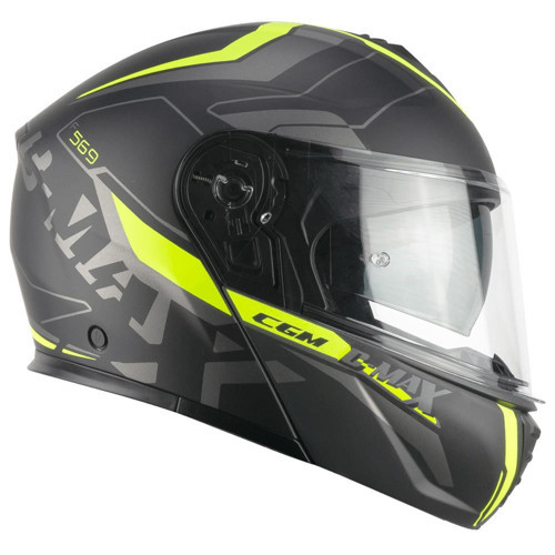 569G C-MAX CITY Çene Açılır Kask Siyah/Sarı-M
