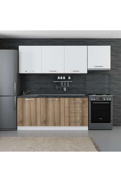 240 Cm Mutfak Dolabı Beyaz Dore 240-D8