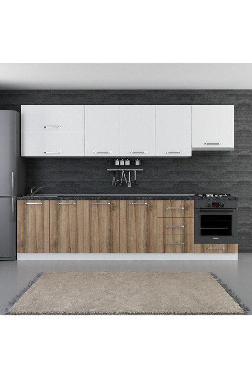 300 Cm Mutfak Dolabı Beyaz Dore 300-D9