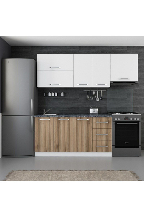220 Cm Mutfak Dolabı Beyaz Dore 220-D8