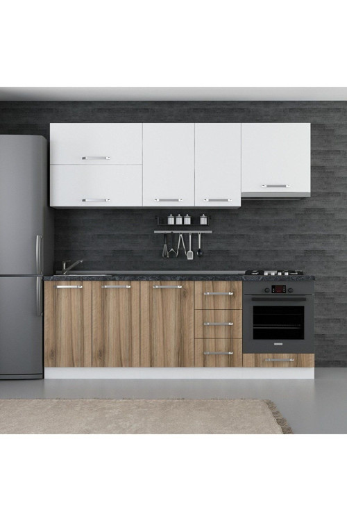 225 Cm Mutfak Dolabı Beyaz Dore 225-D5