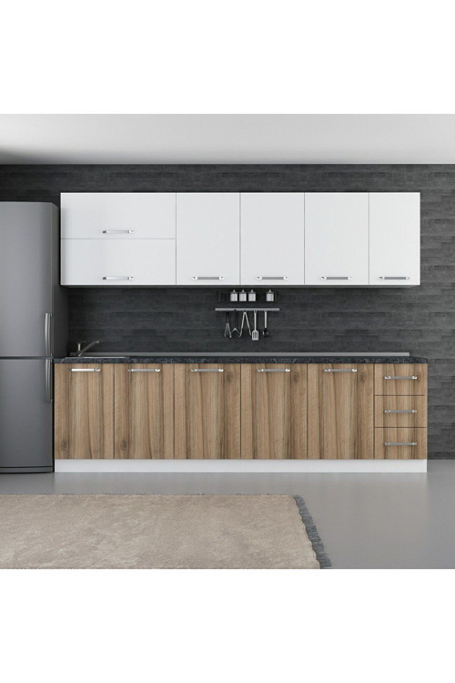 280 Cm Mutfak Dolabı Beyaz Dore 280-D1
