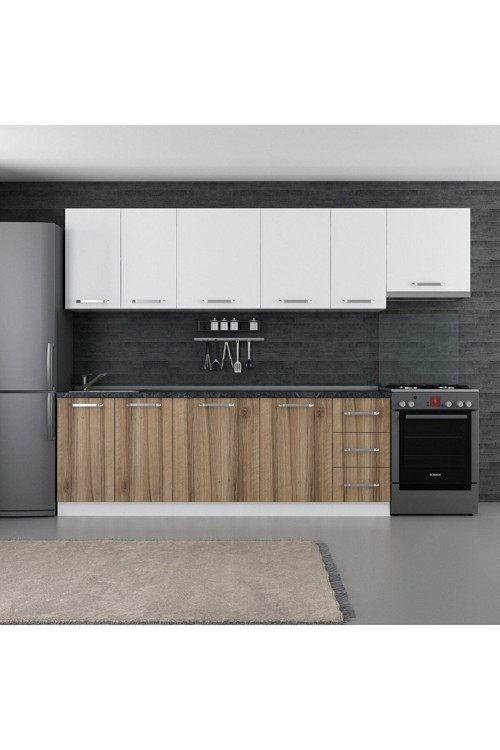 290 Cm Mutfak Dolabı Beyaz Dore 290-D4
